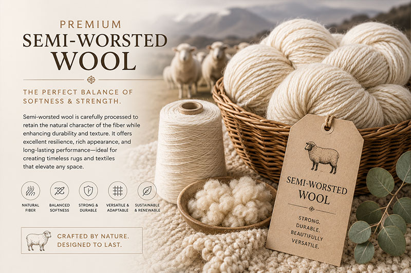 Semi Worsted Wool Rug